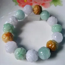 Натуральный нефрит с бусинка в форме лотоса браслет мужской веревочный ручного плетения нефритовые браслеты