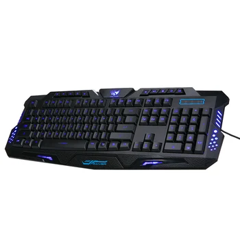 

Gaming Keyboard Laser Carving Characters Keyboards USB Wired 3-Level Backlit Keyboard Ergonomic Keyboards Switchable LX-K002