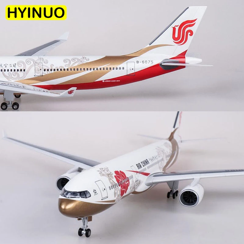 

47cm Model civil aviation 1/135 Scale Airbus A330 AIR China Airlines Airway W Base Wheel Lights Resin Aircraft Plane Collectible