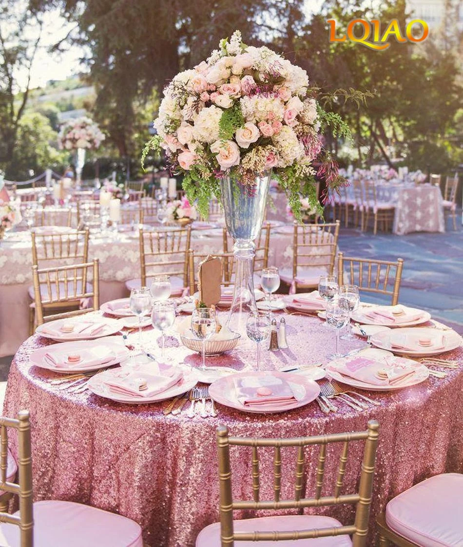 TRLYC 120 Round Wholesale Beautiful Sparkly Tablecloth Luxury Gold Round Sequin Wedding Table Cloth TRLYC 120 Round Wholesale Beautiful Sparkly Tablecloth Luxury Gold Round Sequin Wedding Table Cloth