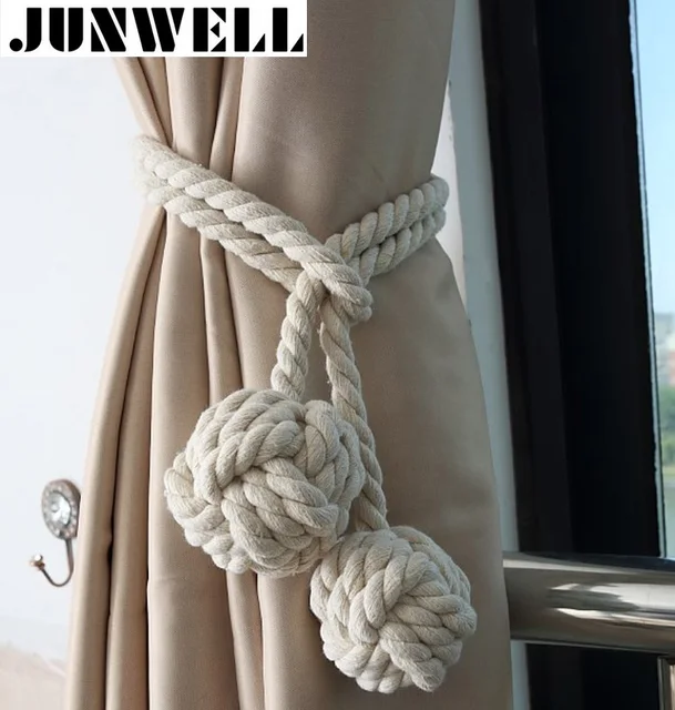 100 Cotton Braided Curtain Tieback Tassel Cotton Rope Tie Backs Single