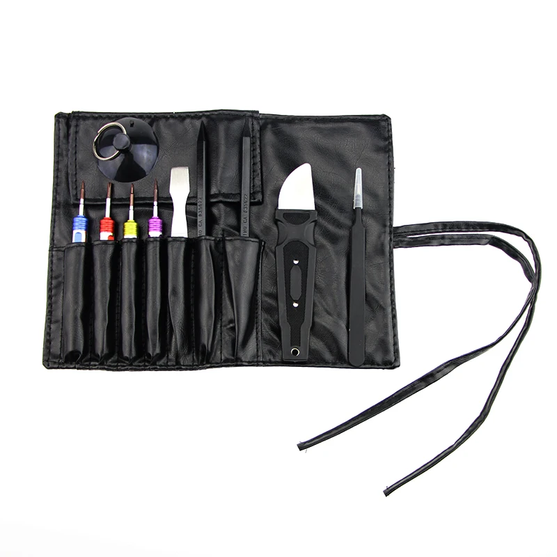 

10 in 1 Tool Bag For iPhone 7 Repair Opening Tools Kit Pry Spudger Screwdriver Set with Storage Leather Pouch