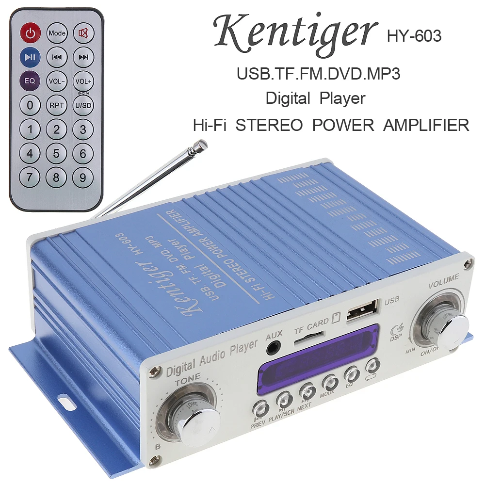 Kentiger Hi Fi цифровой аудио плеер автомобильный усилитель FM радио стерео с