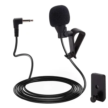 

Vehicle Microphone For Car Pioneer Stereos DVD Audio Mic Connector 9.8inch Black Bracket Windproof Foam Cover 2.5mm