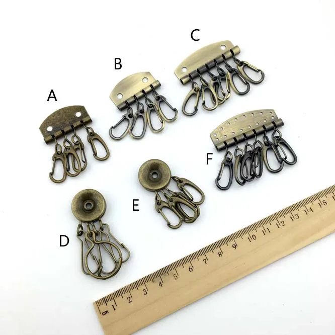 

SICODA 2pcs Patchwork sewing metalware Key row key ring handmade fabric leather diy accessories 6 versions