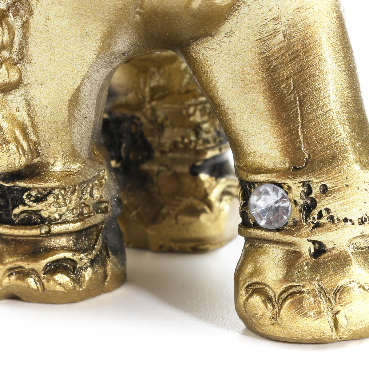 Mrosaa 9x9 см мини золотой слон украшения фигурки с бриллиантом сувенир ствол Статуя Буддизм Статуэтка подарок домашний декор