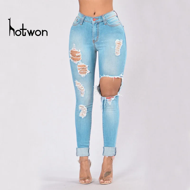 Новые женские потертые рваные состаренные узкие джинсовые штаны бойфренд джинсовые брюки