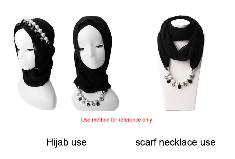 RUNMEIFA, много стильных декоративных украшений, ожерелье, подвеска, шифоновый шарф, женский платок, Женские аксессуары, хиджаб