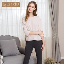 Qianxiu новые осенние женские пижамы колеблющийся наряд цвета смешанные Модальные удобные дышащие материал 1794