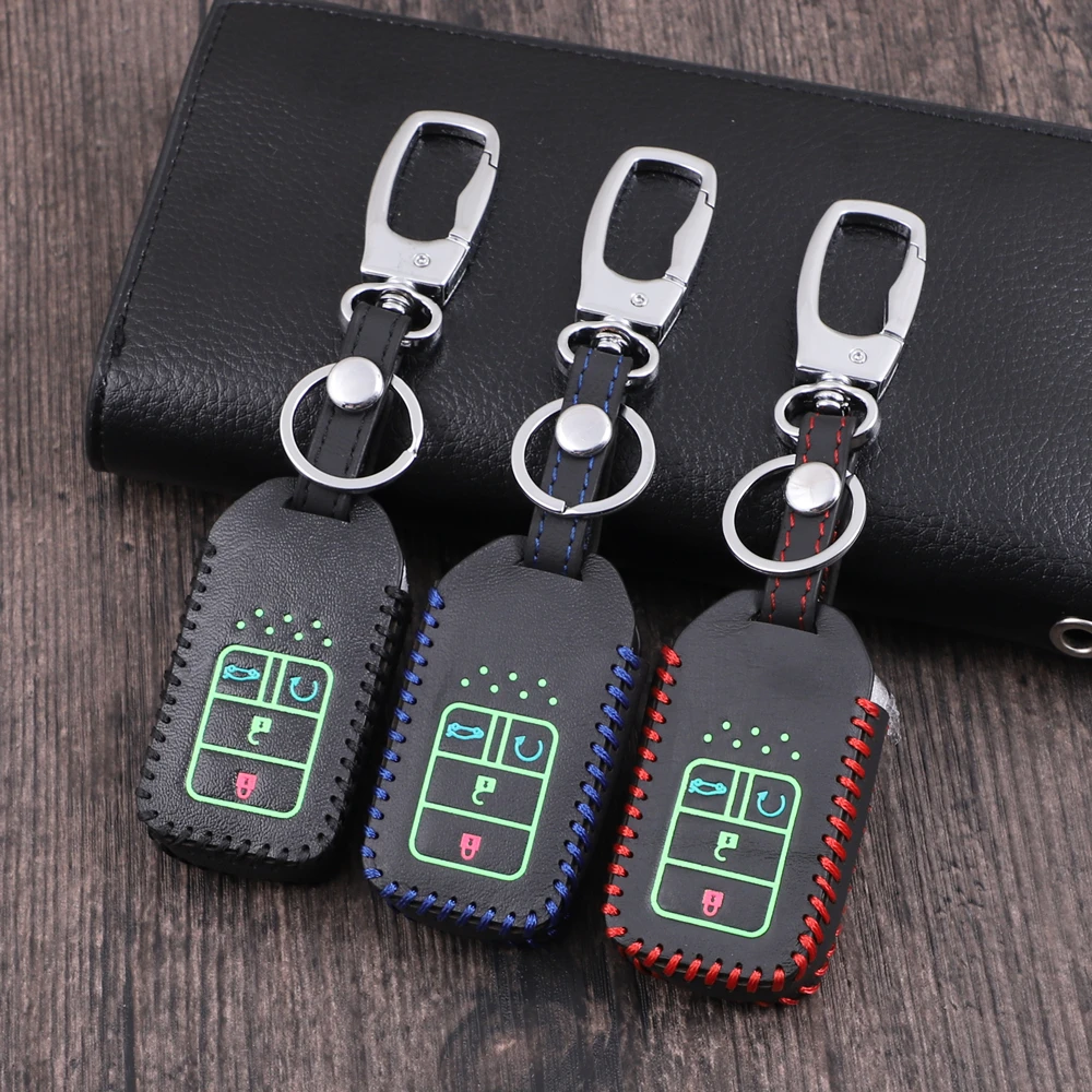 

Luminous Leather Car Remote Key Fob Pocket Cover Case For Honda Accord EX EXL Civic Crv Crz Hrv Pilot Ridgeline 2016 2017 2018