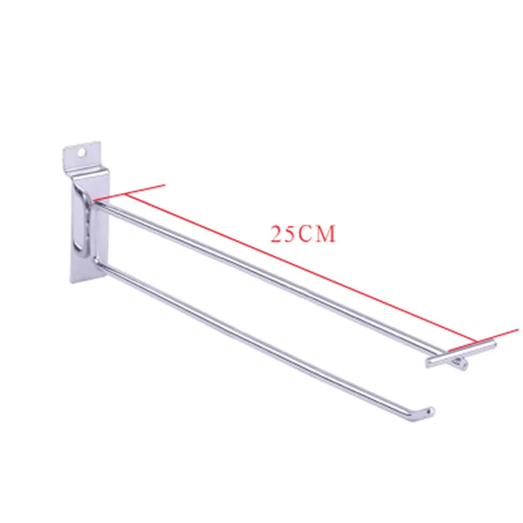 100 шт./лот 6 мм Нержавеющая сталь двойной линии крюк дисплей для супермаркета розничного магазина кронштейн дисплей полка - Цвет: Length 25cm
