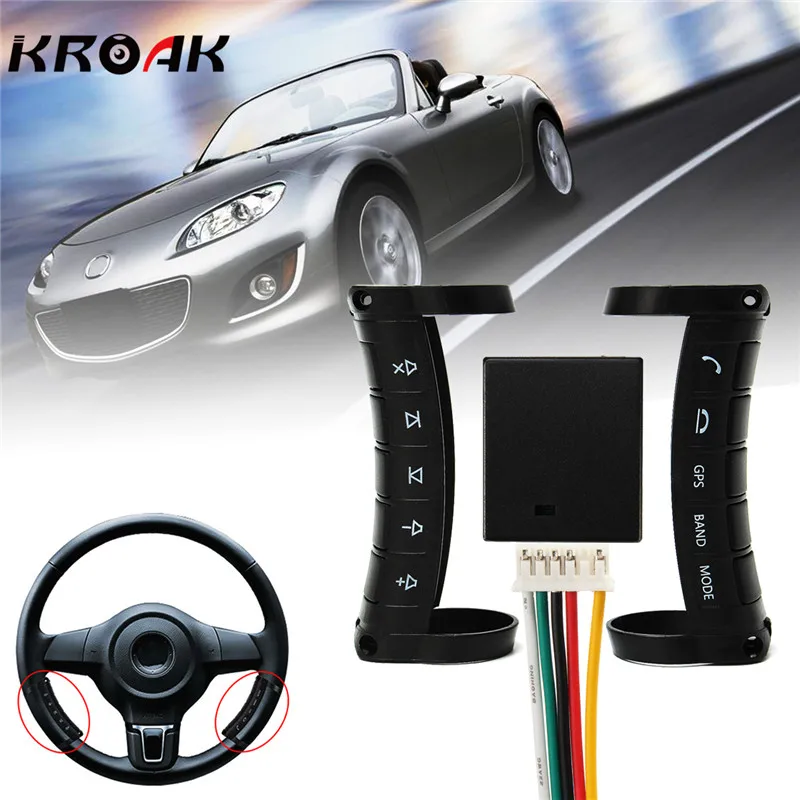 Kroak Universal Wireless Car Steering Wheel Button DVD font b GPS b font Remote Control For