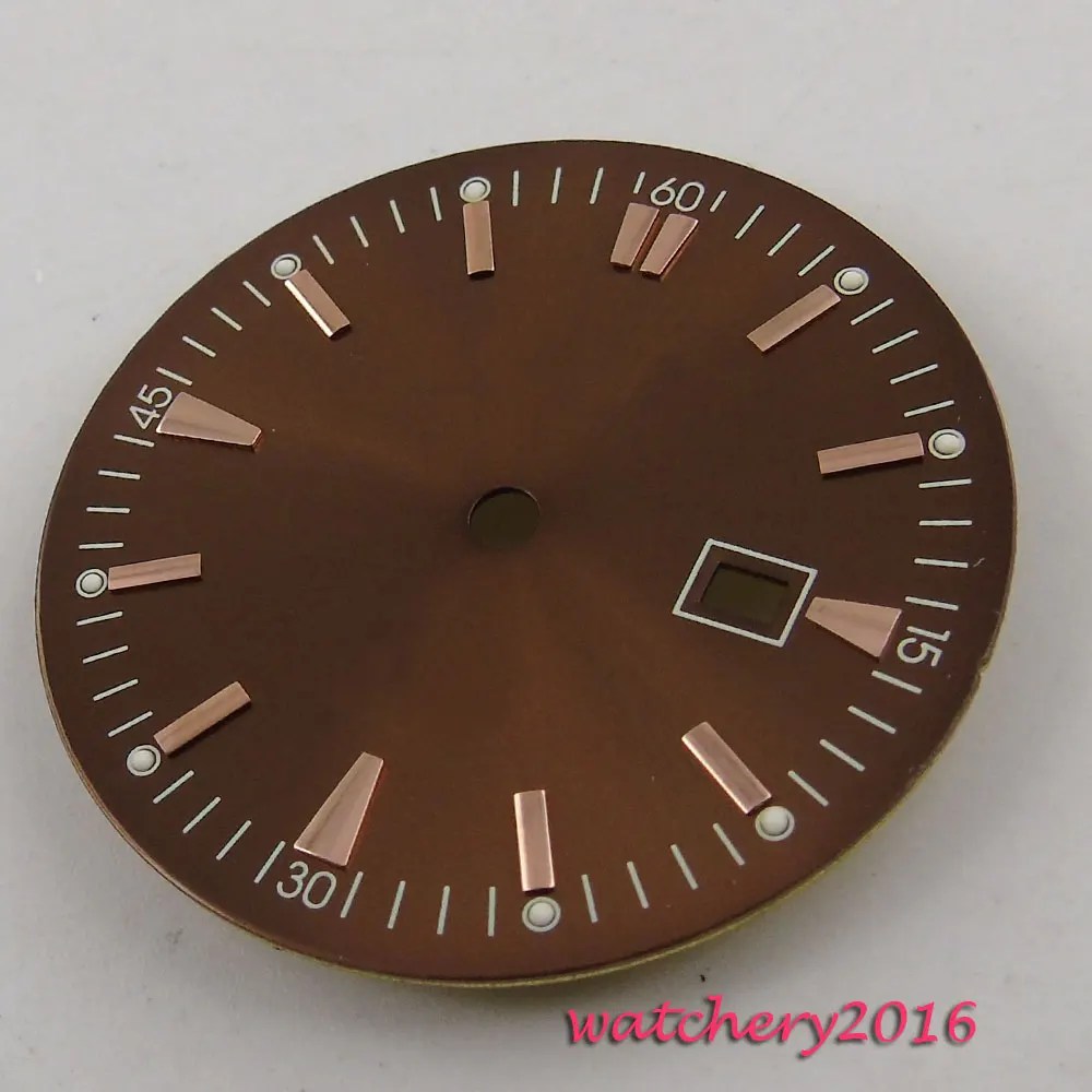 

34.8mm brown dial date window fit ETA 2836 mingzhu 2813 4813 movement Watch dial