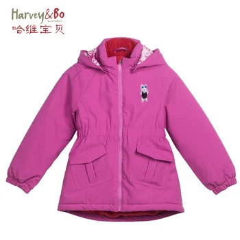

Girls autumn winter outerwear kids hooded jackets waterproof children brand outdoor coat cotton-padded plus velvet 3-8 years