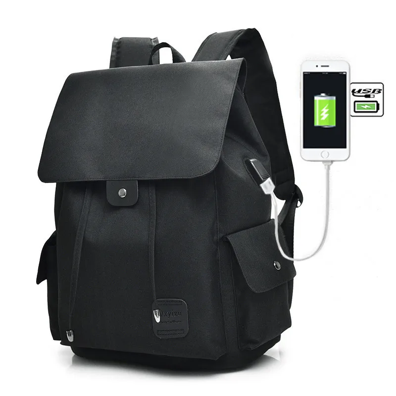 Waterproof Large Capacity 15.6 Inch Laptop Bag Man USB Design Backpack Bag Black Backpack women School Bags Mochila Masculina