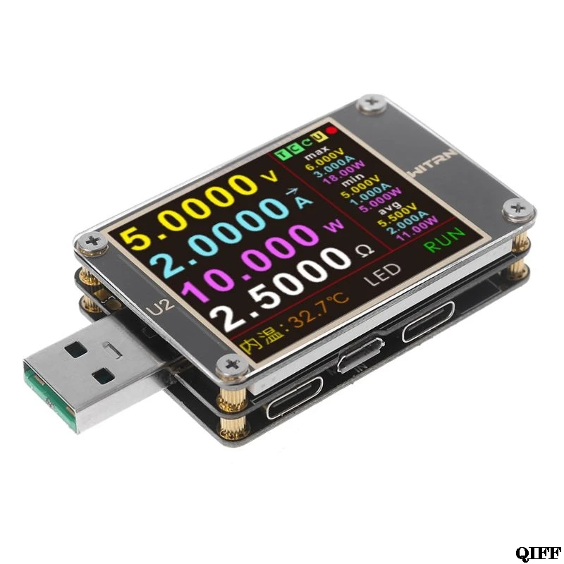

Drop Ship&Wholesale USB Tester QC4.0+ PD3.0 2.0 PPS Quick Charging Protocol Capacity DC meter 4~24V 5A WEB-U2 APR28