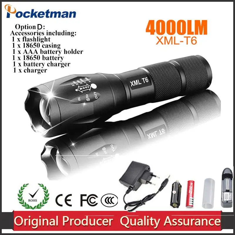 Pocketman E17 XM L T6 18650 лм алюминиевый водонепроницаемый масштабируемый светодиодный