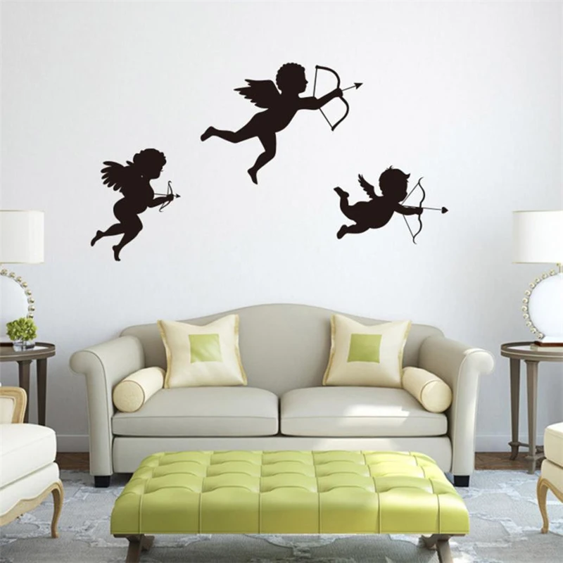 2018 New Creative Personalized Cupid Angel Wall  Stickers Living Room Nursery Bedroom Decor Decals Art Waterproof Hot Sale C021305