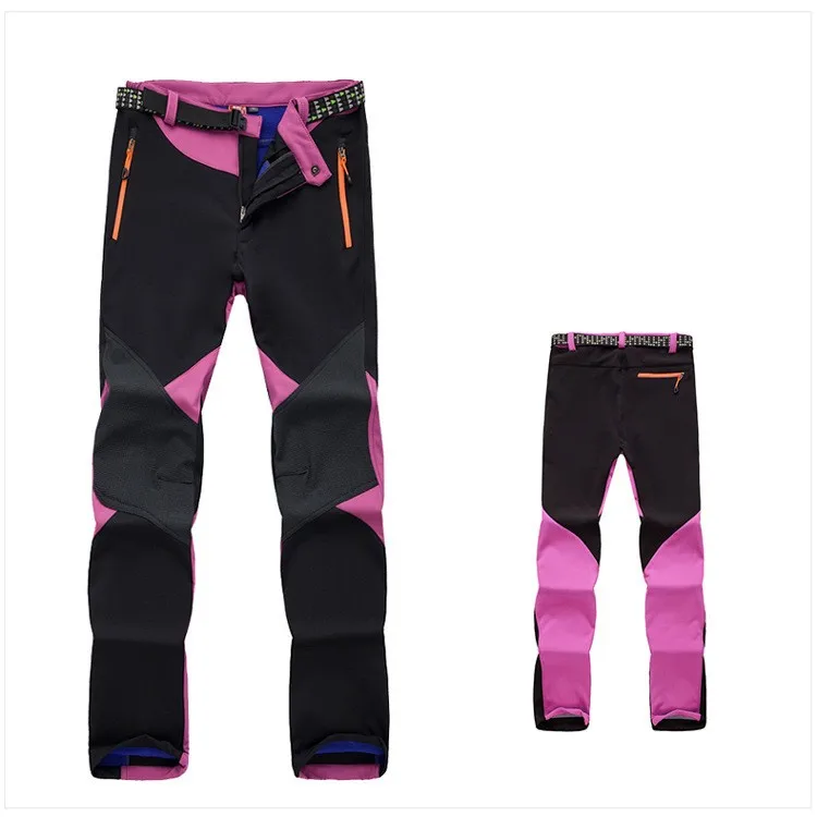 Caminhadas ao ar Inverno para Mulheres Outono à Prova de Vento Facecozy Retalhos Livre Calças Softshell Interior Fleeces Trekking & Acampamento Quentes 12 de vento interior fleeces trekking & acampamento calças quentes