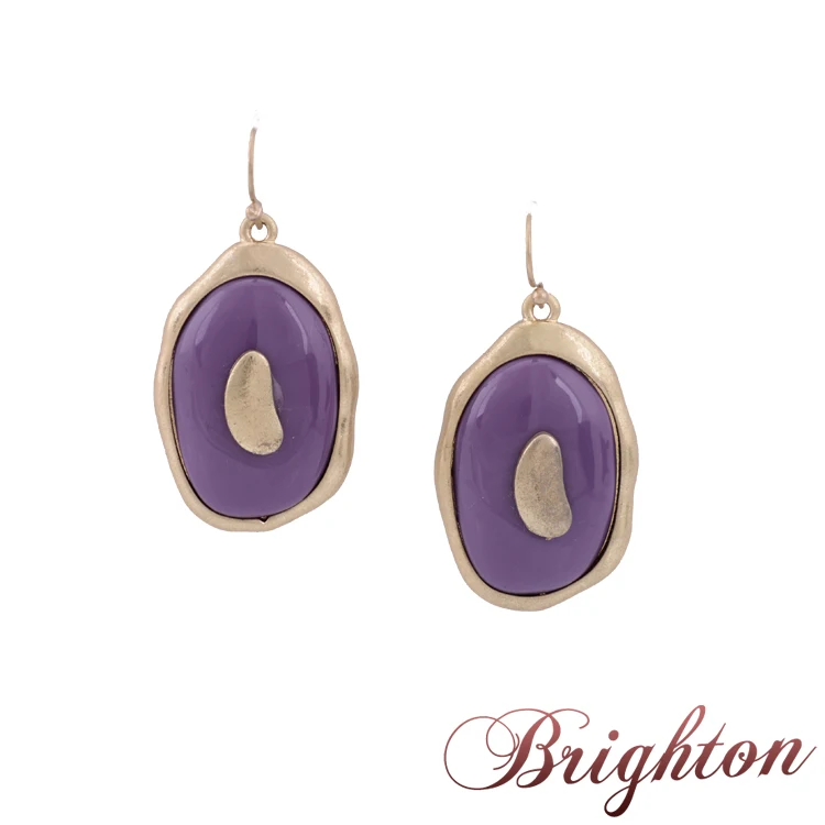 Antique Jewelry Gold Plated Round Shaped Enamel Pendant Simple Design Vintage Women Charm Dangle Earring | Украшения и аксессуары
