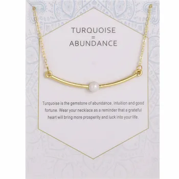 

12pcs Fashion Jewerly abundance Pearl curved bar Pendant necklace For Women