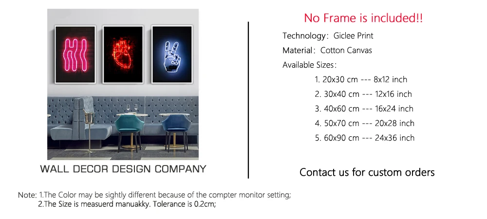 NOOG бар неоновая Картина Настенная художественная постер настенные картины плакаты и принты Холст Живопись Печать на холсте для скандинавских гостиной Декор