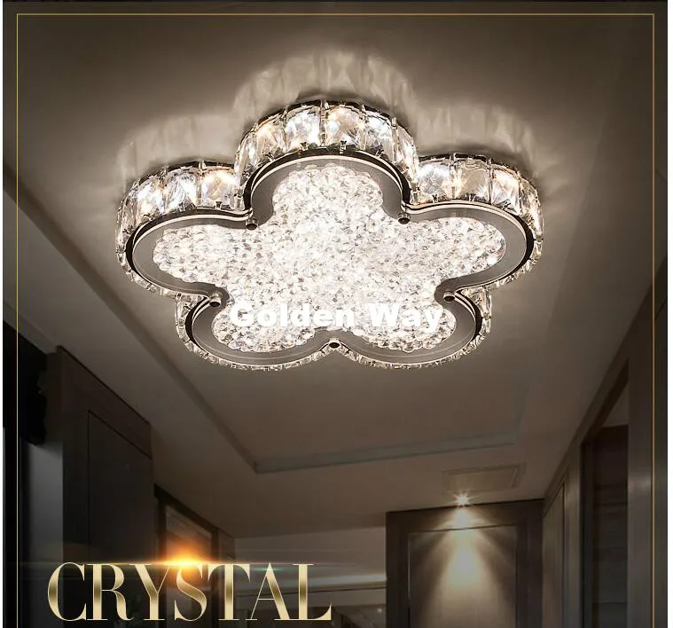 Современный светодиодный потолочный светильник с кристаллами для гостиной, хрустальный потолок, лампа для украшения дома - Цвет корпуса: D38cm H6cm LED