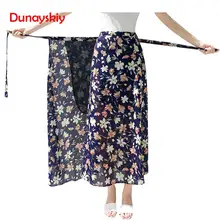 Богема пляжная юбка Для женщин Весенняя, летняя шифоновая цветочным узором skirtmedium, юбка с эластичной резинкой на талии