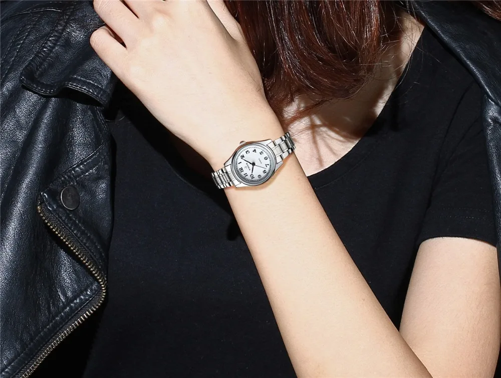 WWOOR женские часы Деловые женские часы Reloj Mujer Модные мужские арабские цифровые водонепроницаемые мужские наручные часы из нержавеющей стали