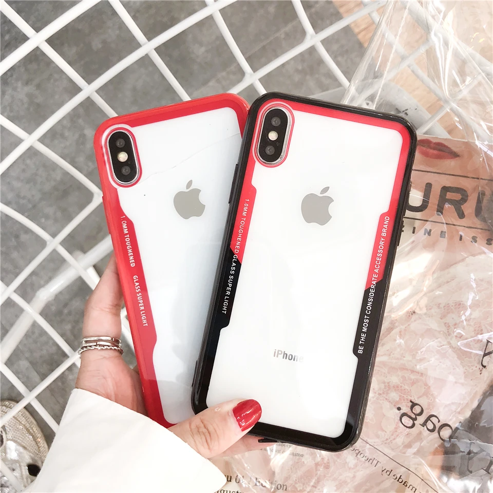 Anti-Shock Glossy Transparent TPU Mirror Case For iphone X 6 6s 7 8 Plus Cover Soft Silicone Shell Glass Touch Phone Cases Bag |