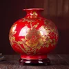 New Chinese Style Vase Jingdezhen Yellow Crystal Glaze Flower Vase Home Decor Handmade Shining Famille Rose Vases 6