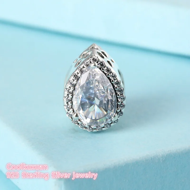 

Осень Аутентичные 925 пробы серебро сияющая капля браслеты с подвесками, прозрачный Фианит, бусы, кулоны а-ля Pandora, браслет "сделай сам" для изготовления ювелирных изделий