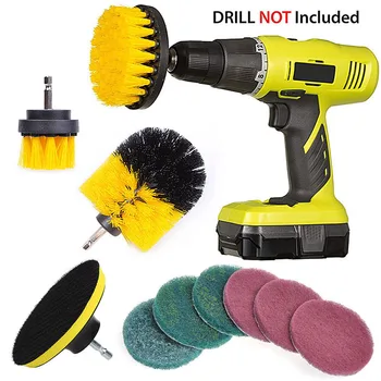 

10Pcs/Set Tile Grout Power Scrubber Cleaning Drill Brush Kit Scrub Tub Cleaner Tools CLH@8