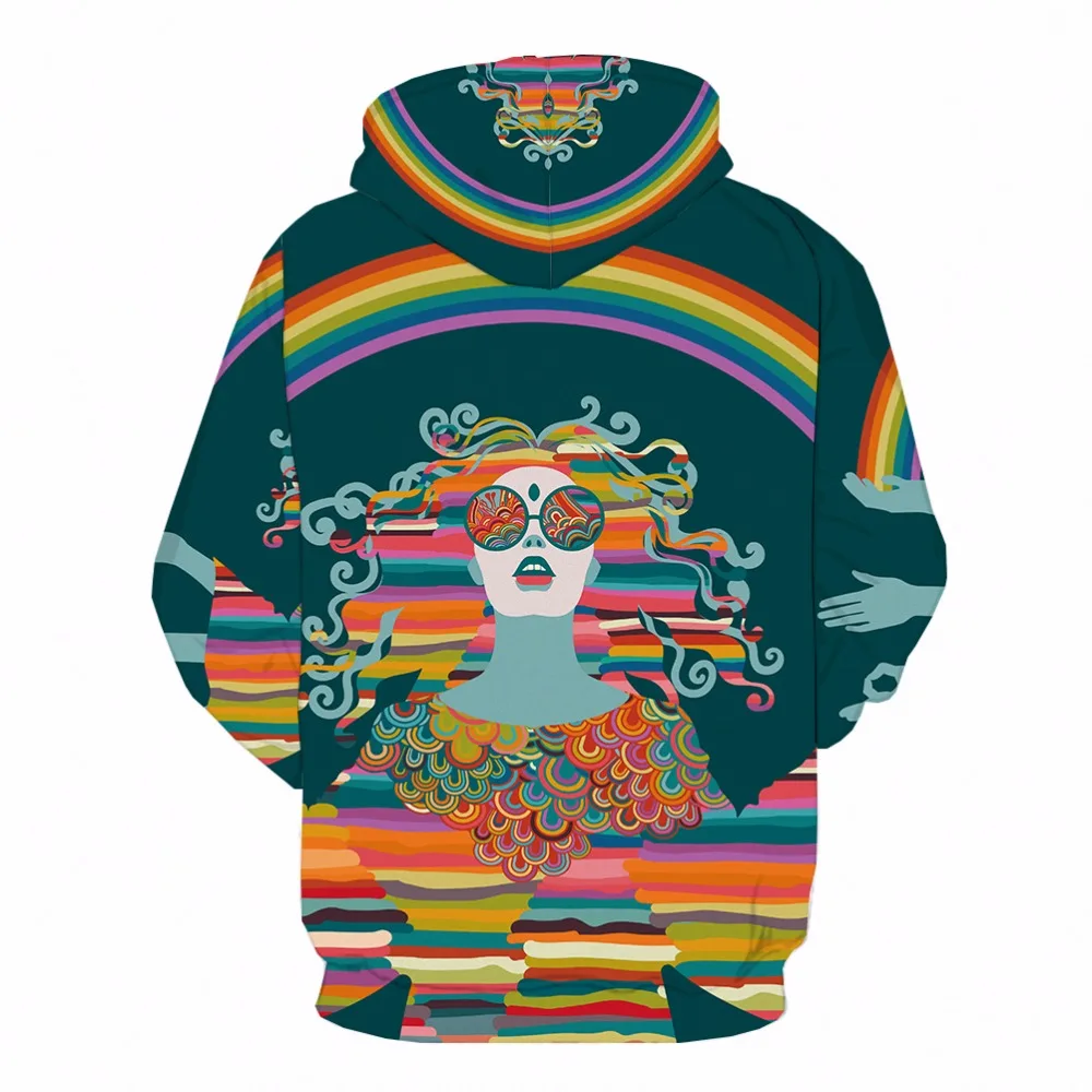  KYKU Mushroom Hoodie Men 3d Colorful Hooded Sweatshirt Long Space 3d Printed Hoodies Anime Mens Clo