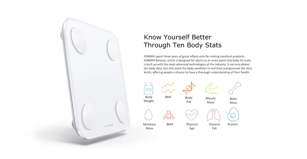 YUNMAI Mini 2 Balance Smart Body Fat Scale Intelligent Data Analysis APP Control Digital Weighing Tool from Xiaomi