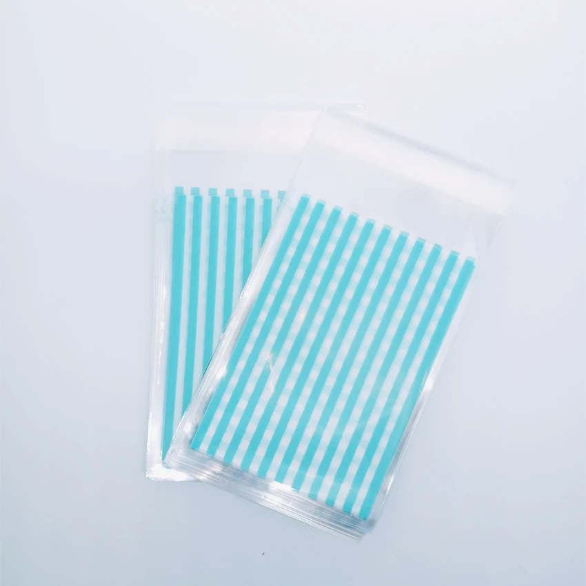 

100pcs/lot 7X10cm Blue Transparent Bags Packaging Candy Cookie Plastic Bag with self adhesive Wedding Baby Birthday Party