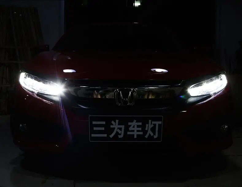 Новейший- светодиодный головной светильник в сборе для honda civic- с течением drl и светодиодный светильник для дальнего ближнего света