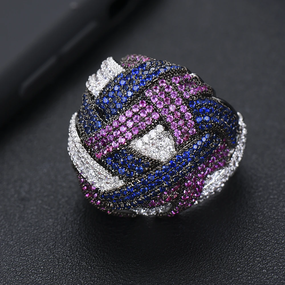 Comprar GODKI Monaco diseñador de lujo líneas de giro geometría circonio cúbico compromiso Dubai Naija anillos de dedo de novia joyería adiccion