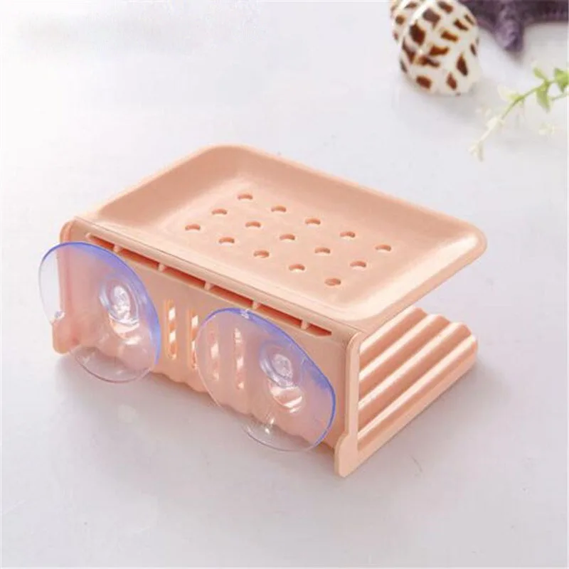 FEIGO 1 قطعة اثنين طبقة شفط حامل الصابون ملحقات الحمام صحن الصابون سلة التخزين المياه تتسرب الصابون مربع حامل حامل F38