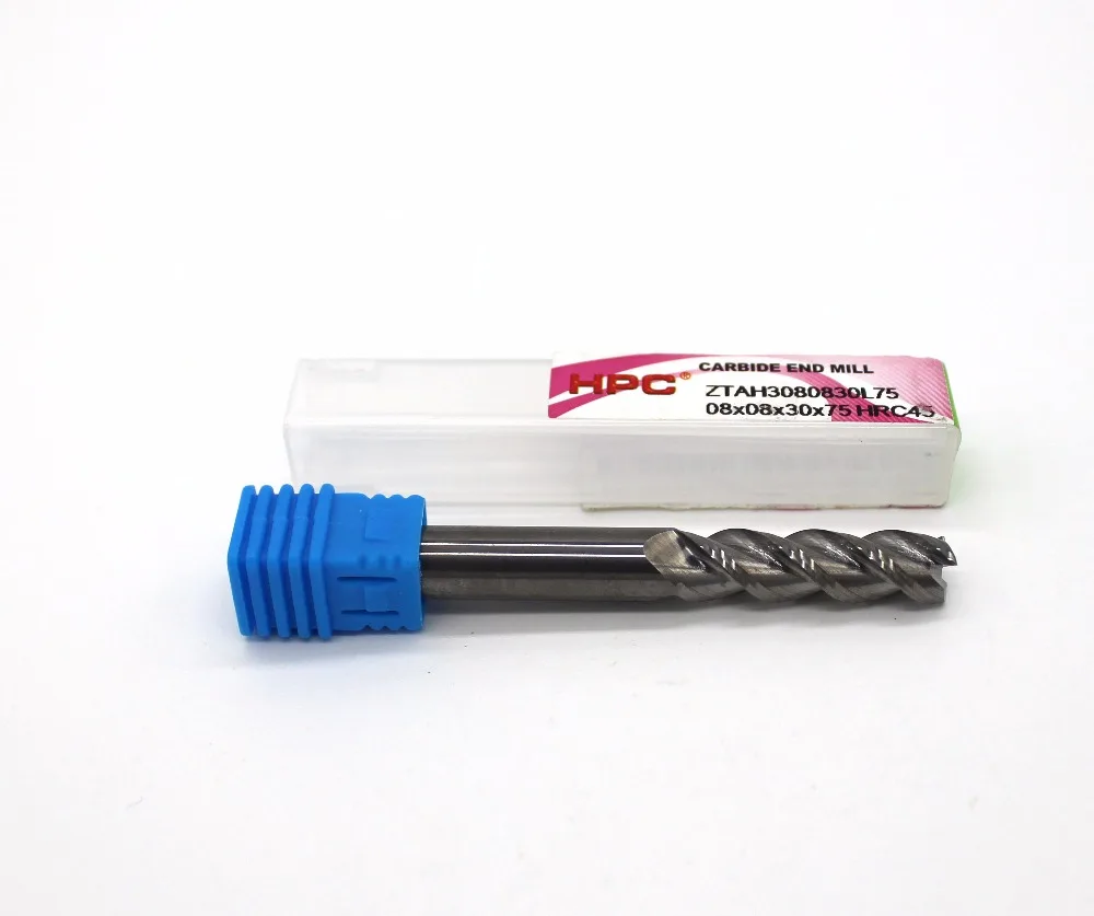 

router bit 8*8*30*75 with 3 flutes HRC 45 square flatted mill cutter tungsten carbide end mills CNC machine milling tools