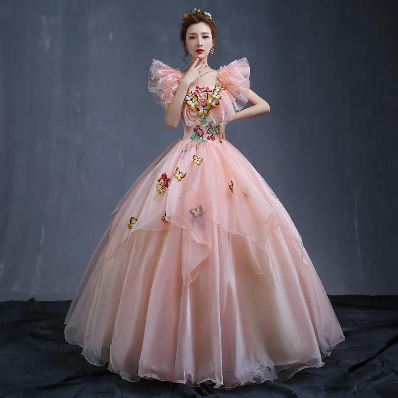 2017 Amazing Blue Butterfly Quinceanera Dresses Pageant Ball Gown Cheap Debutante Dresses Sweet