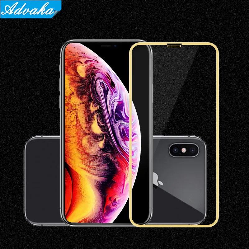 

Advaka Colorful Silk Full Cover Tempered Glass For iphone XS XR XS MAX Screen Protector For iphone XS Max protective Film