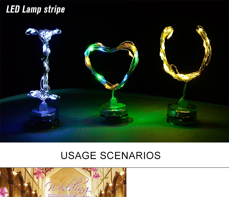 Foxanon LED string Atmosphere Night Light Waterproof  2M Candle table lighting RGB DIY Decoration Wedding Christmas Silver wire01