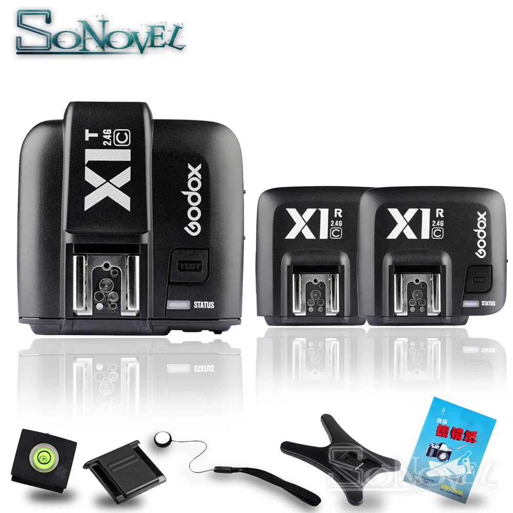 Фотография Godox X1C E TTL 2 4G с приемниками для Canon EOS 6D 7D 77D 800D 200D 5Ds TT685C V860C|wireless flash|godox