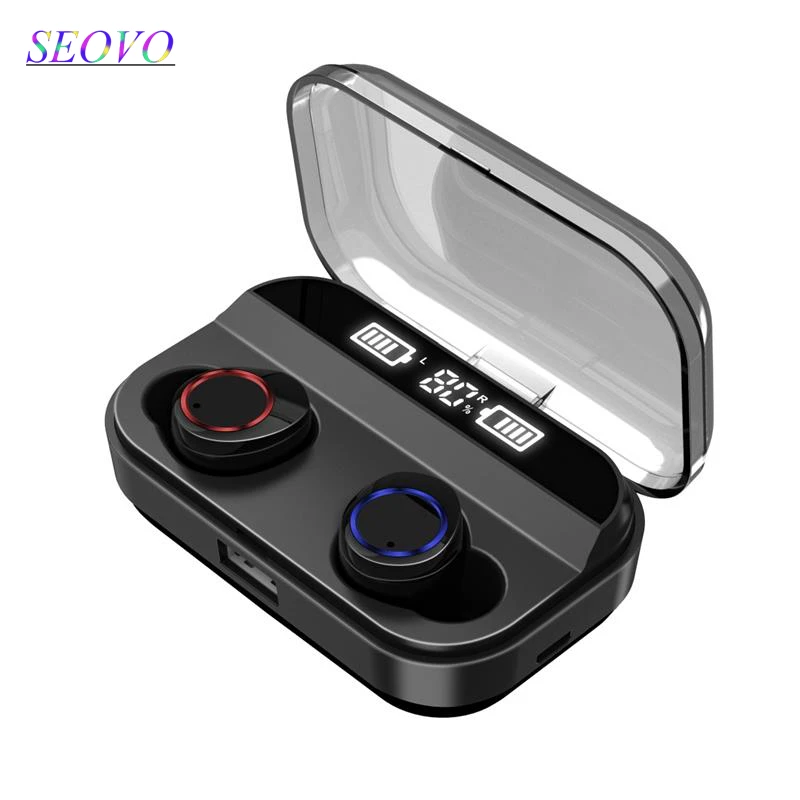 Seovo TWS беспроводные наушники Bluetooth 5 0 Power Bank цифровой дисплей с сенсорным