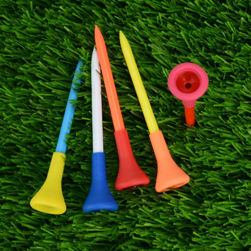5 Pieces Rubber + Plastic Soft Rubber Cushion Top Golf Tees Accessories Random Color Short Medium Long Random Color
