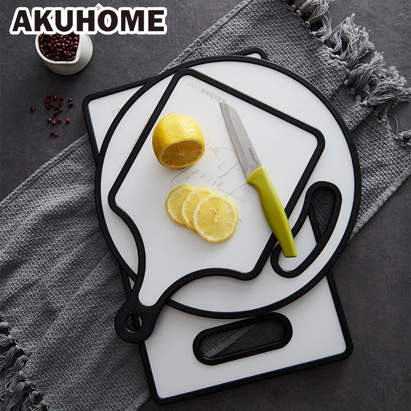 

Kitchen Cutting Board Plastic Round Rectangular Strong Vegetable Tools Kitchen Accessories Chopping Board Akuhome