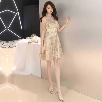

2019 Dress Sexy Celebrity Backless Elegant Sequined Women Short Mesh O Neck Night Club Bandage Body con Party Dresses Wholesale
