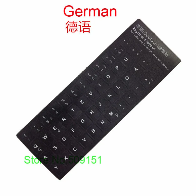 

50 PCS Universal German Keyboard Sticker Matte Skin Letters Keyboard Sticker Cover Protector Film 10 14 17 inch Notebook Laptop
