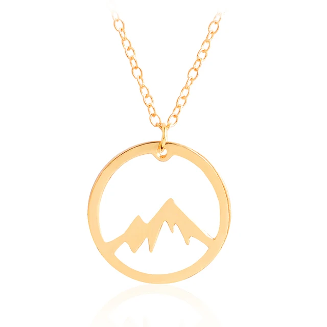 Pendant necklace Mountain necklace Mountain range charm jewelry